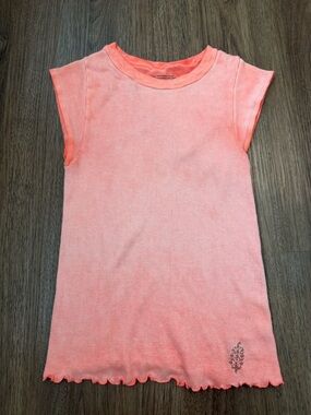 Free People Movement Double Point Tee in Neon Coral Size XS/S